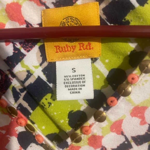 Ruby Rd. Multicolor Geometric Blouse - Picture 2 of 2